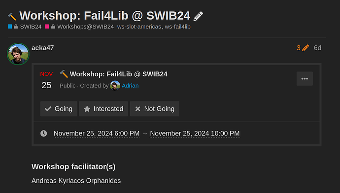 Screenshot of the Fail4Lib @SWIB24 discource topic