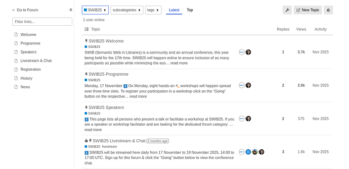 Simple left-navigation menu for SWIB25